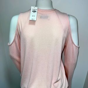 Abercrombie and fitch pink sweater with open shoulders